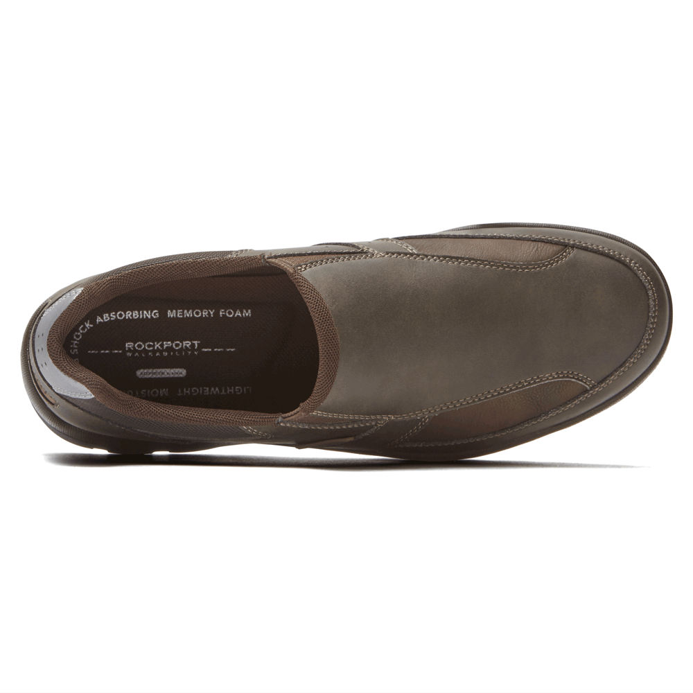 Rockport Mens Slip-On Brown - Get Your Kicks - UK 263-TCDAWQ